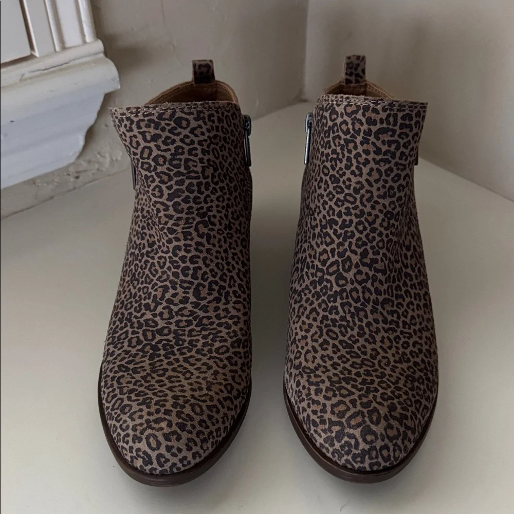 Lucky Brand Tan Leopard Ankle Booties